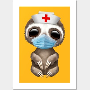 Cute Baby Sloth Nurse Posters and Art